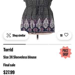 Torrid Black Sleeveless Blouse